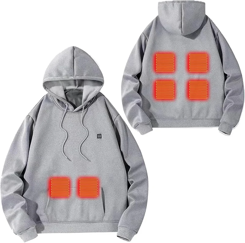 Marke: KQIVAM KQIVAM Beheizbare Hoodie Damen Beheizbare Pullover Herren Langarm Baumwolle Beheizte Kapuzenpullover USB Elektrisch Beheizbare Sweatershirt mit Kapuze Erwachsene Bluse Tops Mantel — Heizkleidung