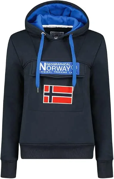 Besuche den Geographical Norway-Store Geographical Norway Gadrien Lady - Damen Sweatjacke Zip Kapuze Taschen - Pullover Langarm Warm Hoodie Jacke - Frauen Jahreszeit Frühling Sommer Herbst — Weihnachtsmode