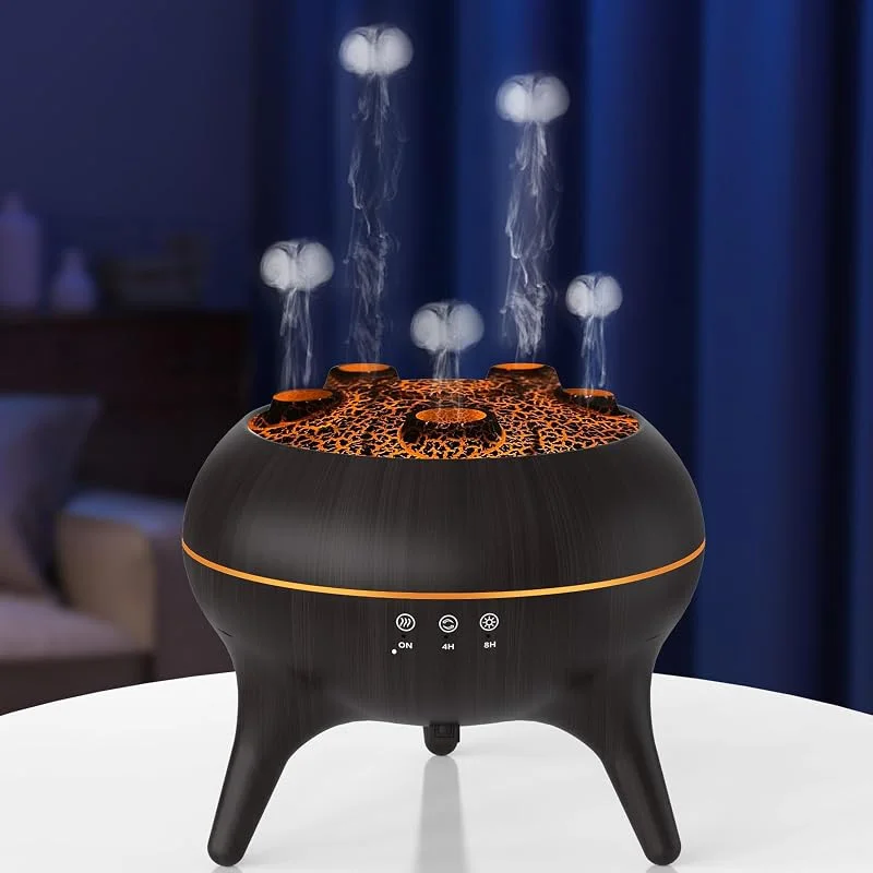 Besuche den Bindokun-Store Flammen Aroma Diffuser, 250mL Luftbefeuchter Schlafzimmer, 2 Spray Muster DuftöL Diffuser, Air Diffuser Humidifier mit 7 Farben LED-Licht & Timing-Funktion Defuser für Kinder