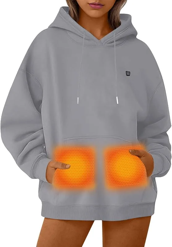 Besuche den UHouse-Store Beheizbarer Hoodie Damen Herren Kapuzenpullover Winter Beheizbare Pullover mit Kapuze Unisex Hoody Elektrische Beheizte Kapuzenpulli mit 5 Heizzonen Outdoor Heizjacke Heizweste Wärmende Sweatshirt — Heizkleidung