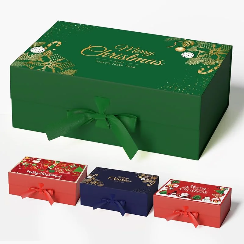 Besuche den GIFTSAY-Store GIFTSAY Magnetische Weihnachts-Geschenkboxen mit goldenem Muster, 32, 2 x 20, 3 x 11, 4 cm, Grün, einzigartiges Design, Weihnachtsboxen mit Deckel für Geschenke, große Papier-Geschenkbox zum Verpacken — Geschenkverpackung