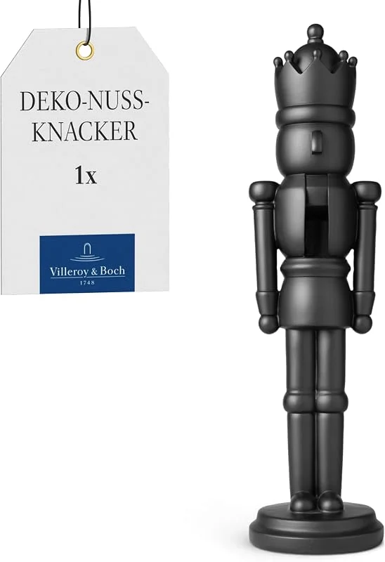 Villeroy & Boch - Christmas Chic Dekofigur Nussknacker Schwarz, Weihnachtsdekoration, Modern, Deko Weihnachten Elegant, Polyresin