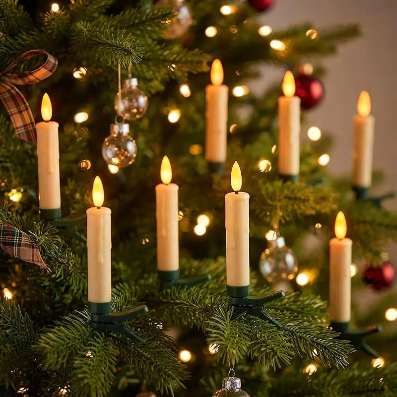 Besuche den Spetebo-Store LED Flammen Effekt Christbaumkerze auf Clip mit Timer - 10er Set — Weihnachtsbeleuchtung