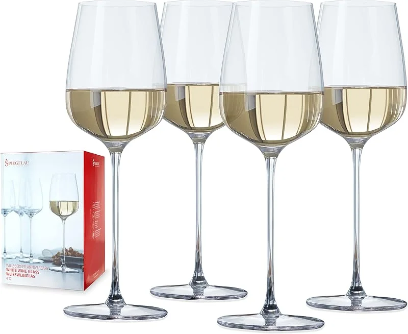 Besuche den Spiegelau-Store Spiegelau Weißweingläser 378 ml, 4 Stück, Willsberger Anniversary, 1416182, Weingläser aus Kristallglas, Weißwein Gläser spülmaschinenfest — Wein und Festtafel