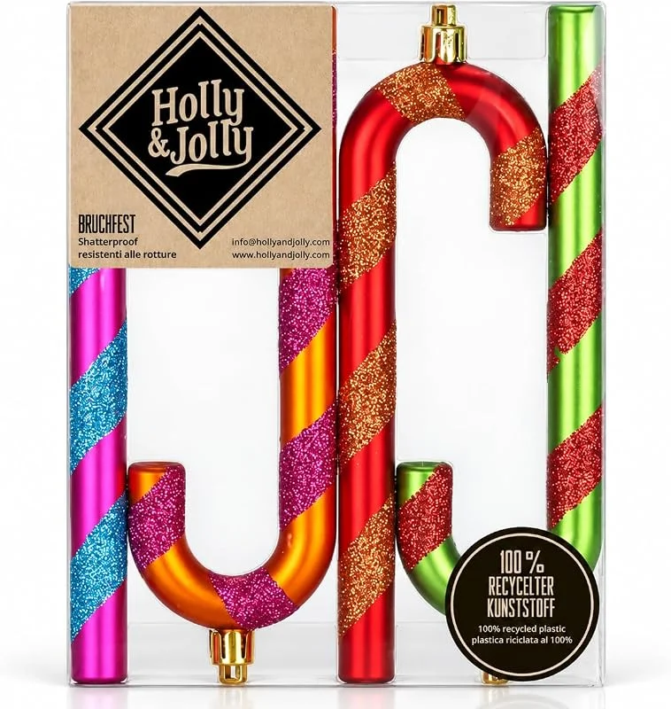Marke: Holly & Jolly Holly & Jolly - Weihnachtsbaumschmuck Zuckerstange Mille Fiori, 4 Stück — Weihnachtsdeko