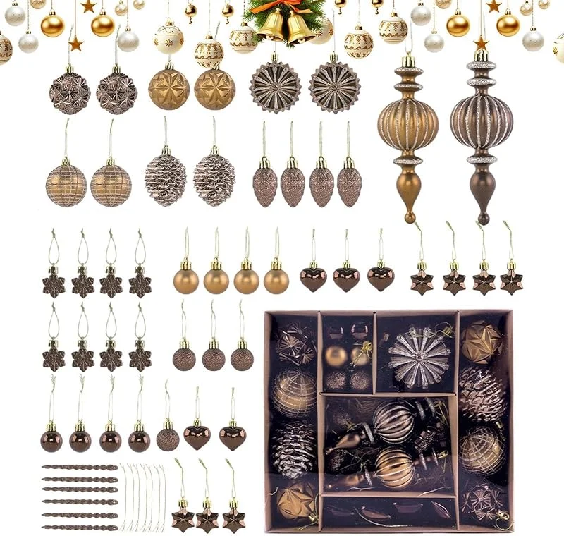 Marke: Generisch Weihnachtsbaumschmuck-Set, 53-teilig, wiederverwendbar — Weihnachtsdeko