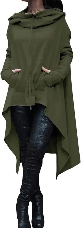 Marke: Generisch Frauen Lose Hoodie Lange Kapuzen Tops Damen Sweatshirt Pullover Asymmetrische Bluse Gestreifter Pulli Grau Oberteil Weihnachten Fitness Shirt Gym Oberteile Sportlich Maedchen Teenager Thermo — Weihnachtsmode