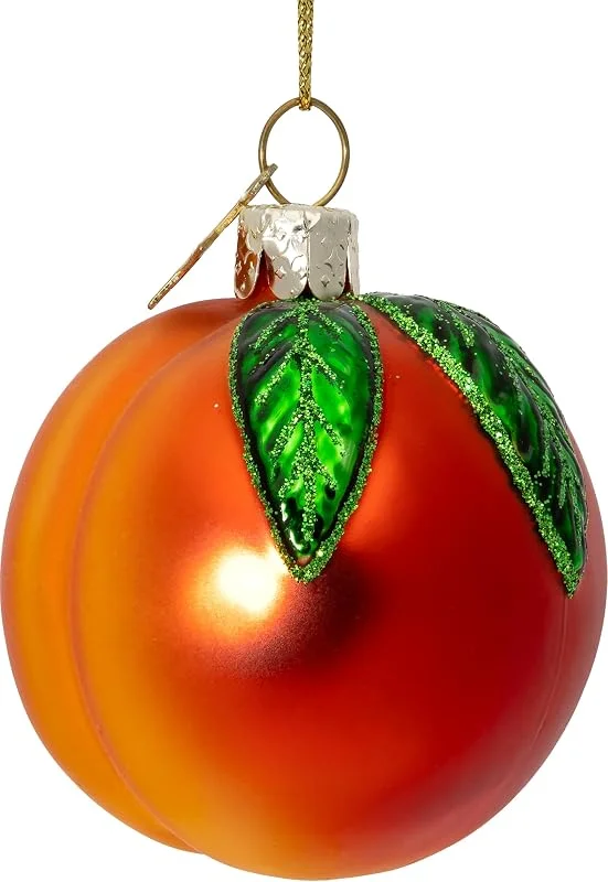 Besuche den SIKORA-Store SIKORA Pfirsich besondere Weihnachtskugel Glas Christbaumschmuck Deko Figur Weihnachten Anhänger Ornament - Trend Line - BS528 — Weihnachtsdeko