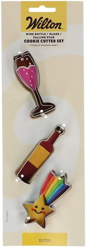 Besuche den FunCakes-Store Wilton Cookie Cutter Set Ausstechformen, Wine Bottle, Set, 3 — Weihnachtskueche