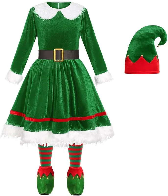 Marke: Generisch Generisch Nikolaus Kostüm Kinder, Weihnachtskostüm Mädchen, Weihnachtsfrau Kostüm Kinder, Weihnachtsmann Kleid Mädchen, Weihnachtskostüm Kind, Weihnachtskleid Weihnachtself Kostüm Set — Weihnachtsmode