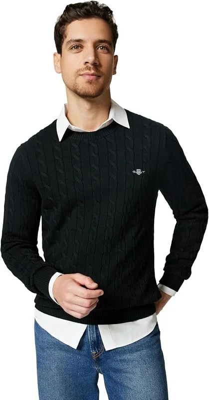 GANT Herren Cotton Cable C-Neck Pullover (1er Pack) — Weihnachtsmode