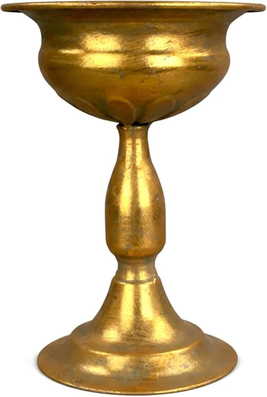 Besuche den GMMH-Store Pokal Amphore Dekovase Gold 18 cm – Antik Vintage Metall Vase im Retro Design (LN52-1) Kleine Zier-Vase als Deko für Tisch Regal & Fensterbank — Kerzenlicht Abendessen