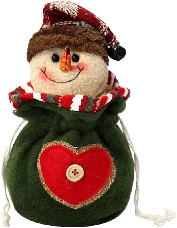 Marke: Generisch Weihnachts-Geschenktüten aus Stoff, Weihnachtsmann, Rentier, , 9 x 26 cm, wiederverwendbare Geschenkverpackung für Kinder, Süßigkeitenverpackung, Party-Dekoration