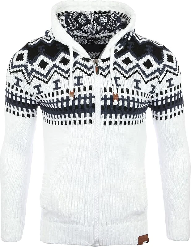 Besuche den Reslad-Store Reslad Herren Grobstrick Norweger Pullover Winter Strickjacke Kapuzenpullover RS-3104 — Weihnachtsmode
