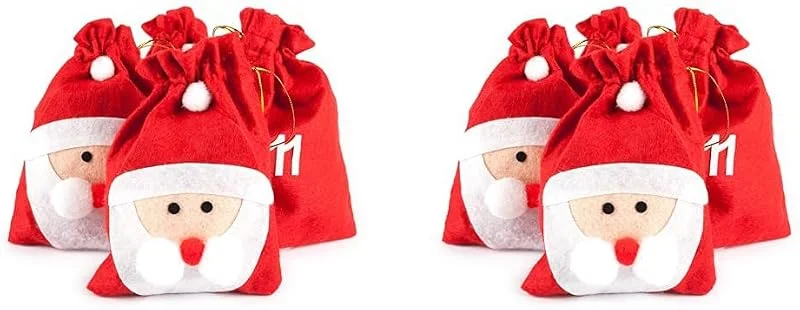 Besuche den pajoma-Store pajoma XXL Adventskalender zum Befüllen Nikolaus 24 Beutel Stoffbeutel Geschenktüten Weihnachten, Weihnachtskalender (Packung mit 2) — Geschenkverpackung