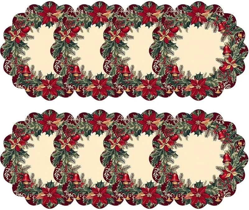 Marke: Danlai 8-teiliges Set Weihnachtlicher Platzsets Winterkranz-Motiv Für Festliche Tischdekoration in Küche Und Esszimmer, Ideal Für Weihnachtsfeiern. — Küche & Haushalt
