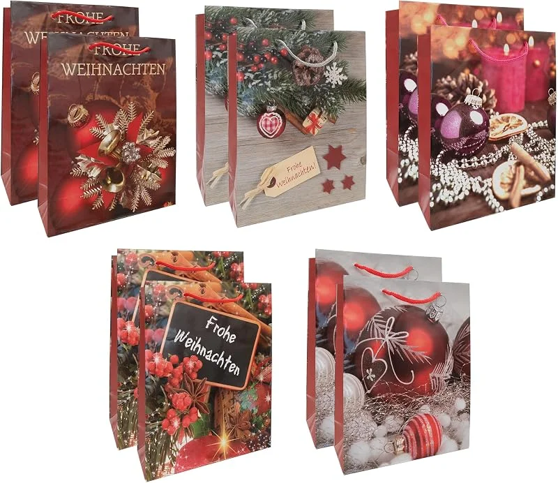 Besuche den Idena-Store Idena Geschenktüten Weihnachten, 10 Stück, 33 x 41 x 10 cm — Geschenkverpackung
