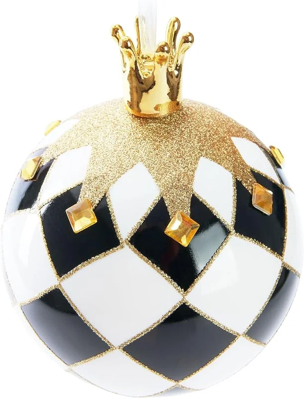 Besuche den BRUBAKER-Store BRUBAKER Premium Weihnachtskugel Schach König - 10 cm Baumkugel aus Glas — Weihnachtsdeko