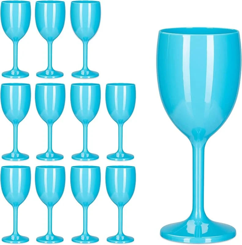 Besuche den Relaxdays-Store Relaxdays Weingläser Kunststoff, 12er Set, bruchfest & BPA-frei, 250 ml, Camping Gläser Mehrweg, Weißweingläser, türkis — Wein und Festtafel