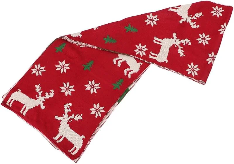 Besuche den COHEALI-Store COHEALI Warmer Gestrickter Weihnachtsschal aus Acrylfasern für Damen mit Leichtem Klassischem Design und Weihnachtlichem Muster als Geschenk — Weihnachtsmode