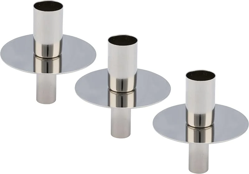Besuche den Spetebo-Store Flaschen Kerzenhalter Silber 3er Set 8 cm — Kerzenlicht Abendessen