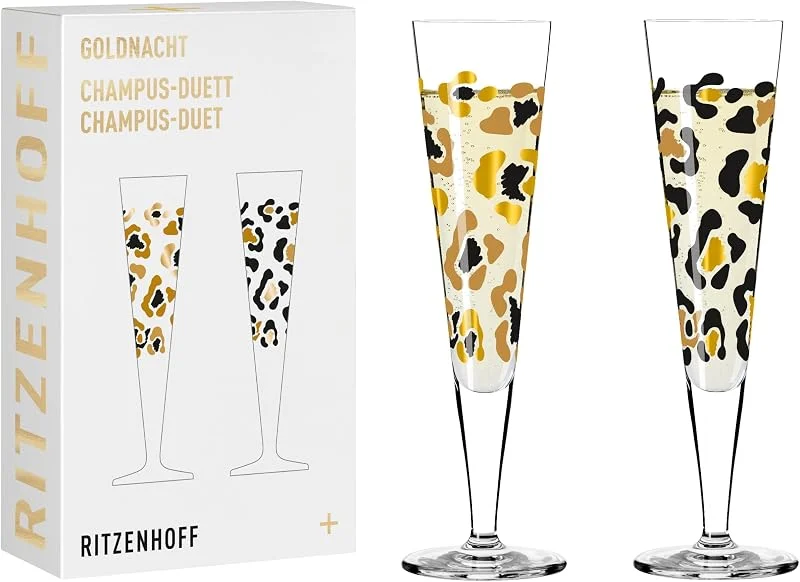 Besuche den RITZENHOFF-Store RITZENHOFF Goldnacht Champus-Duett (A. Vasconcelos) H25 - Made in Germany — Wein und Festtafel
