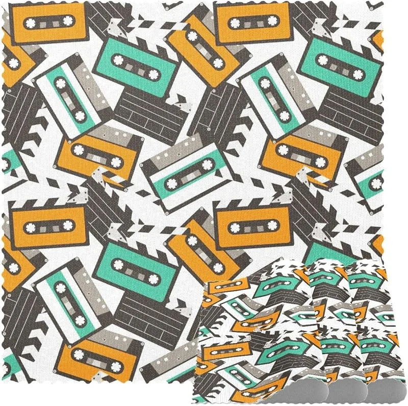 Marke: VAPOKF Retro Audio Kassette und Film Clapper Platzsets Set von 1 für Esstisch Waschbar Rutschfest Platzset für Weihnachten Urlaub Geburtstag Party Tisch — Küche & Haushalt