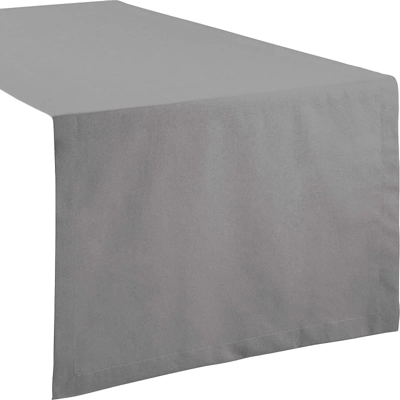 Besuche den REDBEST-Store REDBEST Tischdecke, Tischläufer Uni Seattle, 100% Baumwolle grau Größe 50x150 cm - Robustes, glattes Gewebe, mit hochwertigem Kuvertsaum — Küche & Haushalt