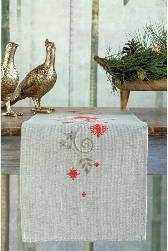 Besuche den Vervaco-Store Vervaco Stickpackung Tischläufer Zählmusterpackung Kreuzstich Weihnachten Stickläufer zum Selbersticken Stickset Weihnachten Kreativ Set für Erwachsene 29 x 102 cm Kreatives Geschenk — Advent und Tisch