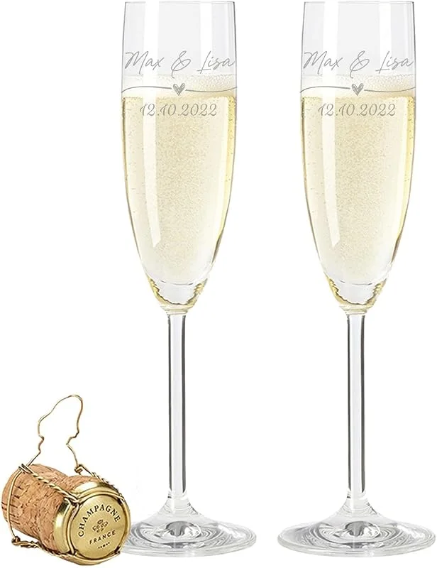 Besuche den GRAVURZEILE-Store GRAVURZEILE Sektgläser mit Gravur - Wedding Love — Wein und Festtafel