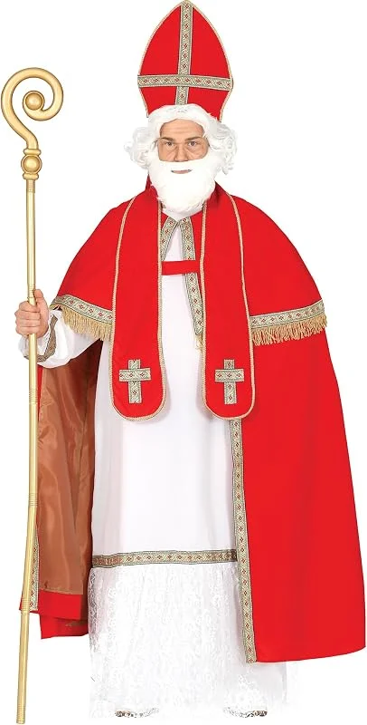 Marke: FIESTAS GUIRCA FIESTAS GUIRCA, St. Nikolaus Kostüm für Erwachsene - Tunika, Umhang, Schal und Mütze - Weihnachts- und Winterparty Kostüme für Herren - Ideal für Weihnachtsfeiern - Weiß und Rot — Weihnachtsmode
