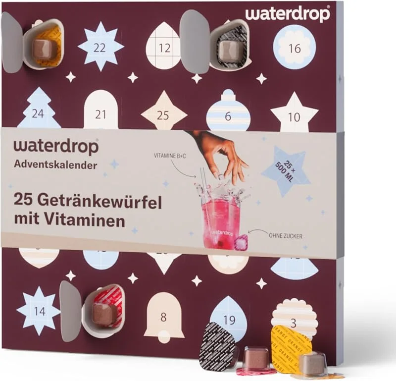 Besuche den waterdrop MICRODRINK-Store waterdrop® Adventskalender 2026 - Getränkepulver zuckerfrei - 25 Türchen — Advent und Tisch