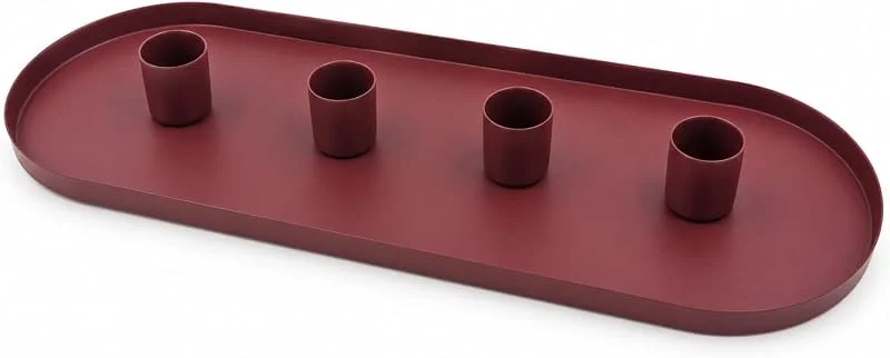 Besuche den Seaside No.64-Store Magnetisches Dekotablett Kerzenhalter Adventsdeko Tischdeko (Oval Bordeaux) — Advent und Tisch
