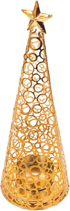 Marke: BESTOYARD Weihnachten Event Kerzenhalter Weihnachtsbaum Metall Gold für Tafel — Kerzenlicht Abendessen