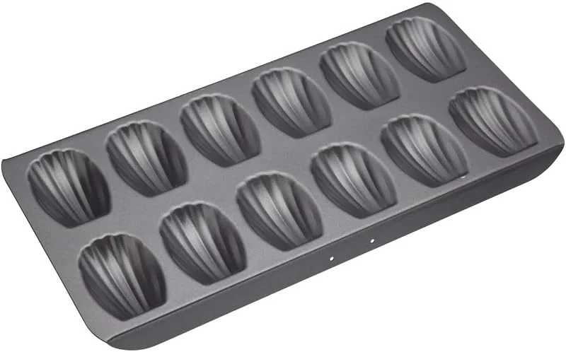 Besuche den Master Class-Store MasterClass Madeleine-Blech mit PTFE-, PFOA- und BPA-freier Antihaftbeschichtung, robuster 1 mm dicker Karbonstahl, 12-Loch-Kuchenform, 40x 20 cm, grau — Weihnachtskueche