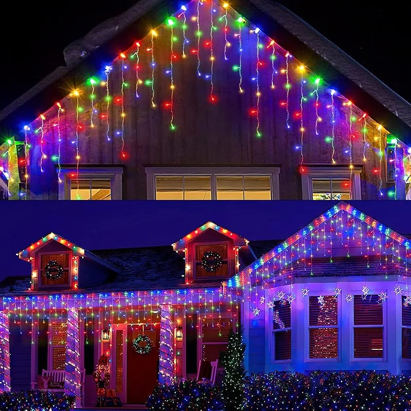 Marke: Purpledi Purpledi Eisregen Lichterkette außen 10m, 410 LEDs Weihnachtsbeleuchtung außen Bunt, IP44 wasserdicht Lichterkette mit Fernbedienung 8 Modi Timer für Weihnachtsdeko Aussen Innen