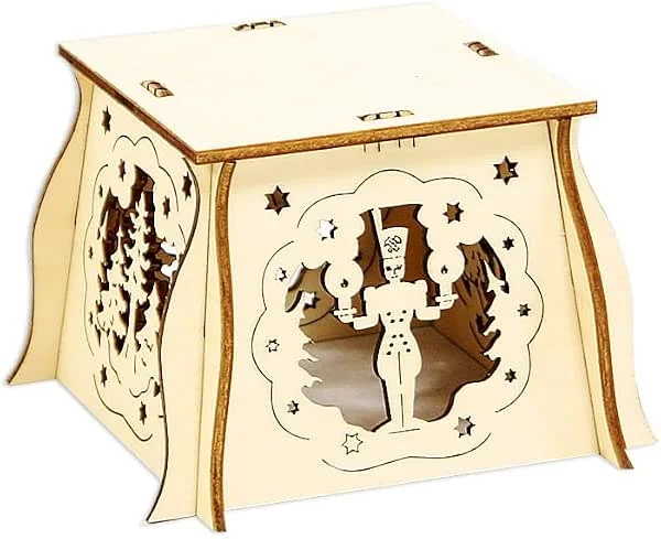 Besuche den Dekohelden24-Store Holz-Schwibbogen Untersatz Engel, Bergmann zum selbst zusammen stecken, ca. 7 x 10 x 10 cm — Weihnachtsdeko