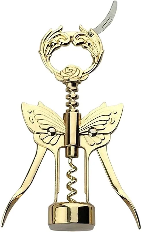 Marke: Zghhc Gold Wein Bieröffner Folienmesser Schmetterling Flaschenöffner Fledermaus Wein Korkenzieher Gunmetal Überzogene Ebene Korken Ziehen — Wein und Festtafel