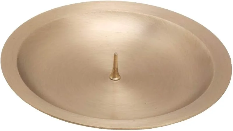 Besuche den NKlaus-Store NKlaus Kerzenteller Messing Gold mit 1 cm Dorn, Ø 10 cm — Kerzenlicht Abendessen