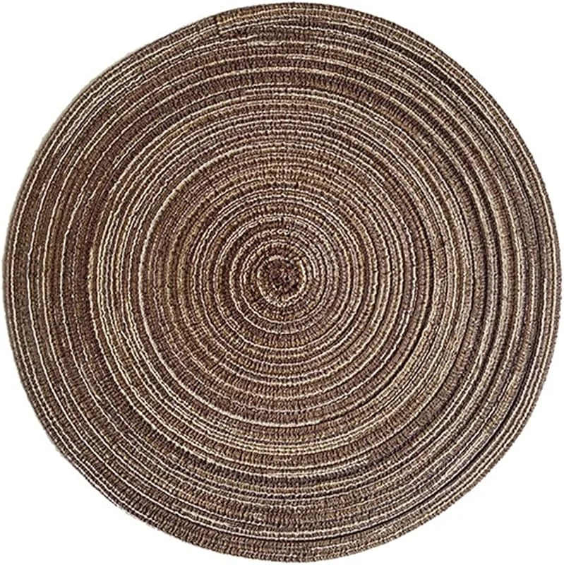 Besuche den Epinki-Store Epinki Tischsets Abwaschbar Und rutschfest Rund, 2er Set 36CM Platzset Weihnachten Abwischbar Kreis Gewebt Muster aus Polyester, Tischuntersetzer Abwaschbar Weihnachten Kaffee für Küche Hause — Küche & Haushalt