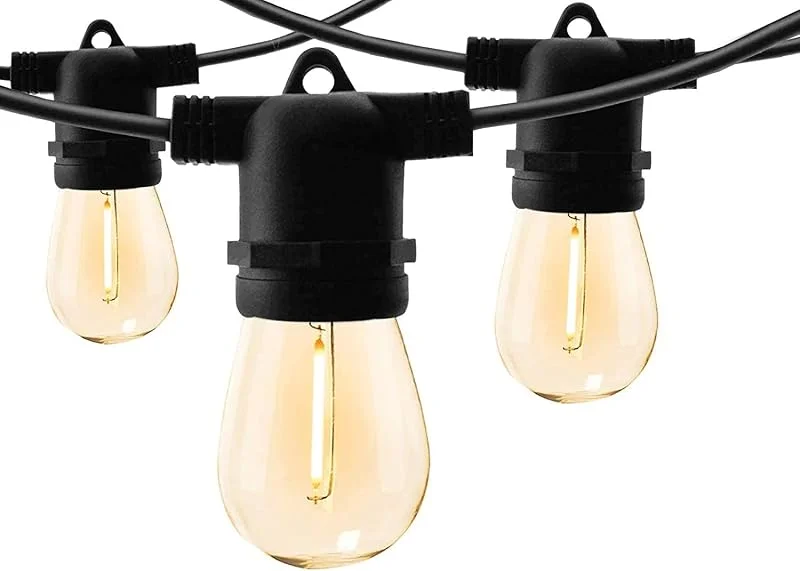 Marke: LY Sweden LY Sweden Premium Lichterkette für außen, komplettes Set IP65 - Außenbeleuchtung 15 bis 20 Meter mit 15 bis 40 austauschbaren E27 LED-Lampen inklusive (20m mit 20 lampen) — Weihnachtsbeleuchtung