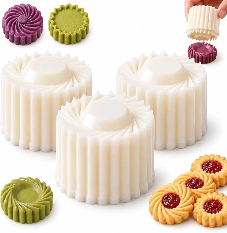 Marke: Lunovrans 3 Stück Kreative Doppelseitige Gebäckform 2-in-1 Mooncake Form&Keksstempel — Weihnachtskueche