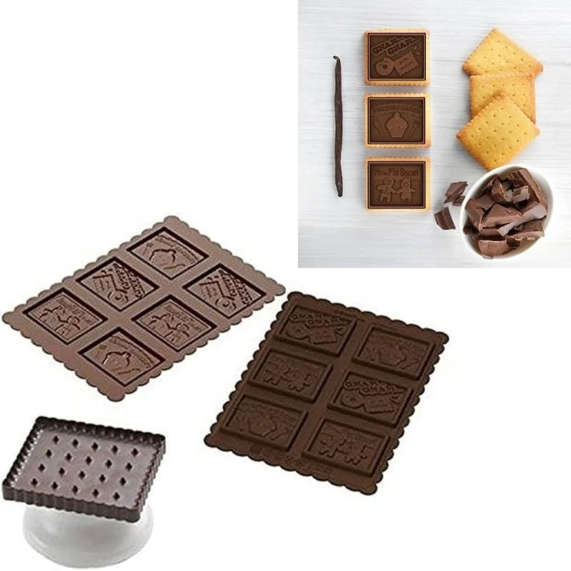 Besuche den silikomart-Store silikomart, CKC04 Silikonform für COOKIE GNAM SLIM Pralinen, Antihaft, 6 Pralinen, 1er Pack Form für Süßigkeiten, Easy Choc, 47 x 57 mm, h 5 mm, Volumen 33 ml, Made in Italy — Weihnachtskueche