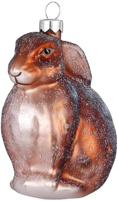 Besuche den Inge-glas-Store Christbaumschmuck Hase 9cm Glas Dekofigur zum Aufhängen Braun - Weihnachtsbaum Anhänger - Weihnachtshase & Tiere - Handbemalter Weihnachtsbaumschmuck — Weihnachtsdeko