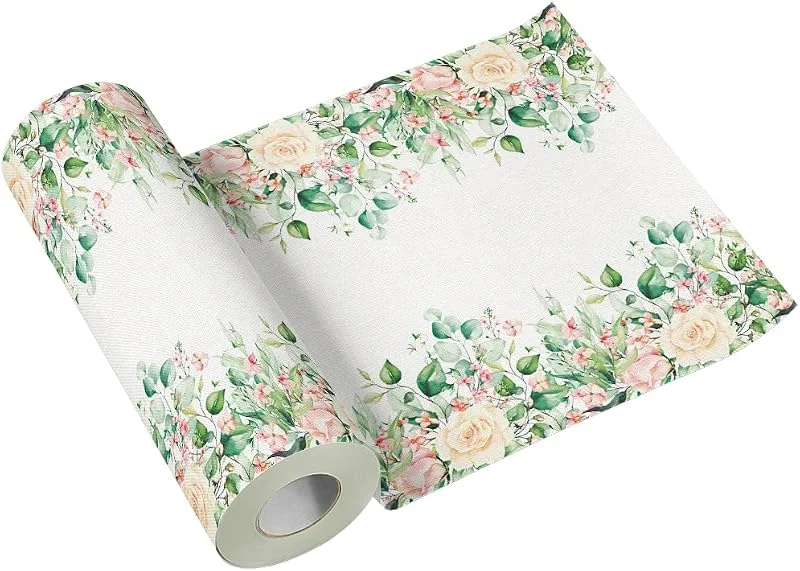 Besuche den PAW Decor Collection-Store PAW Stoffähnliche Tischläufer 40 cm x 24 m - Blumige Momente — Küche & Haushalt