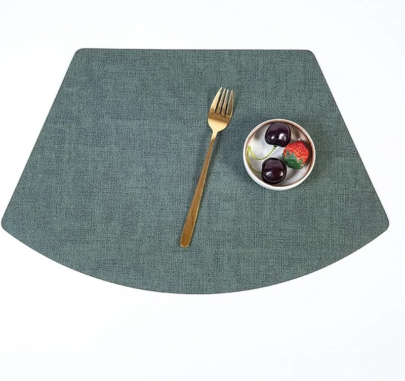 Besuche den Epinki-Store Epinki Tischset Vintage Sektor, 2Pcs Set PU Leder Platzdeckchen Weihnachten Waschbar Gewebt Muster Hitzebeständige, Tischuntersetzer Deko Dunkel Grün für Tisch Bar, 31.5x48CM — Küche & Haushalt
