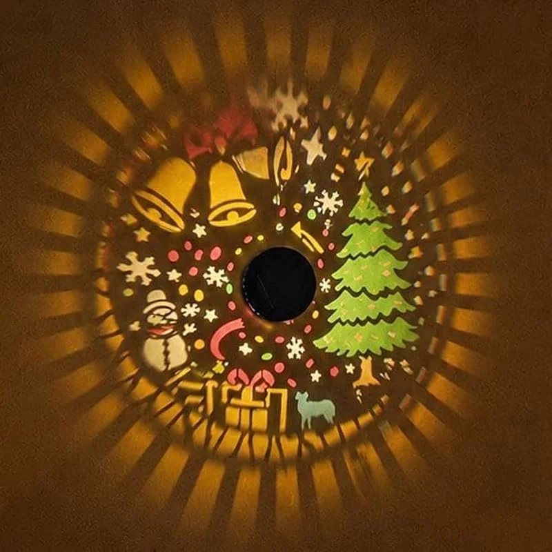 Marke: GUSHE Solar Outdoor Decorative Wall Projection Light Christmas Wall Decorations, Weihnachts-Solar-Projektor-Wandleuchte, IP65 Wasserdicht Solarbetriebene LED Gartenleuchte für Garten, Terrasse, Patio，B — Weihnachtsbeleuchtung