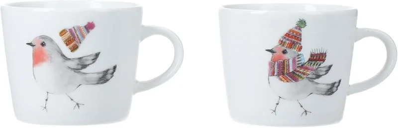 Besuche den MIKASA-Store MIKASA TipperleyHill Espressotassen aus feinem Porzellan, Motiv Rotkehlchen, 90 ml, Set mit 2 Stück, in Geschenkbox — Geschenkverpackung