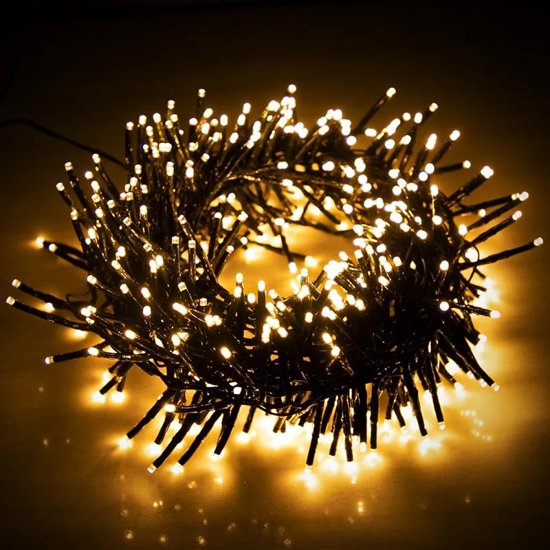 Marke: EcoNour EcoNour Weihnachtsbaumbeleuchtung Cluster Lichter 720 LED - 6 Stunden On Timer, 8 Leuchtmodi, Plug in, Wasserdicht Innen & Außen - 720 LED, 9m Leuchtlänge, Warmweiß — Weihnachtsbeleuchtung