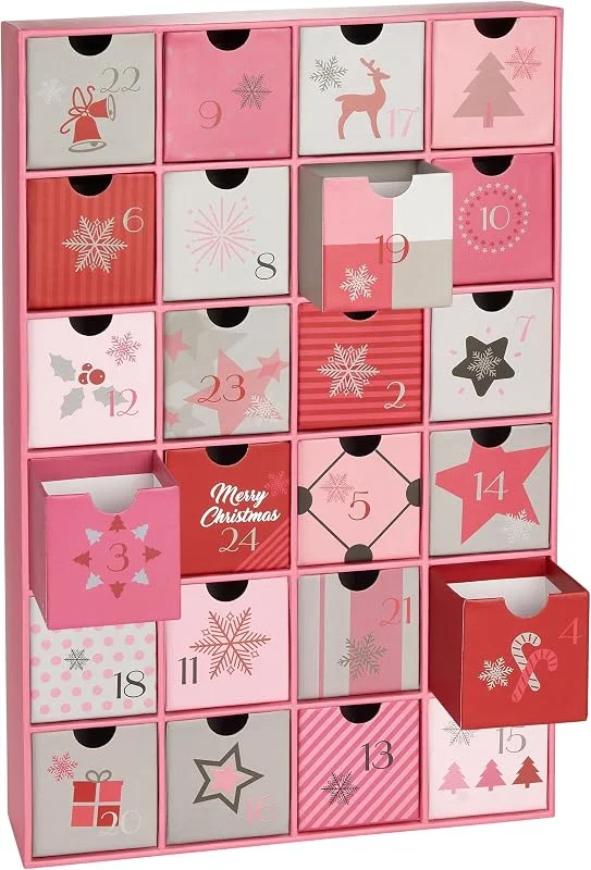 Besuche den BRUBAKER-Store BRUBAKER Adventskalender zum Befüllen für Frauen und Mädchen - Rosa Pink — Advent und Tisch